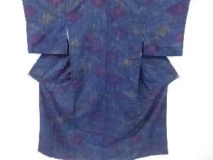 リサイクル　抽象模様織り出し手織り真綿紬着物